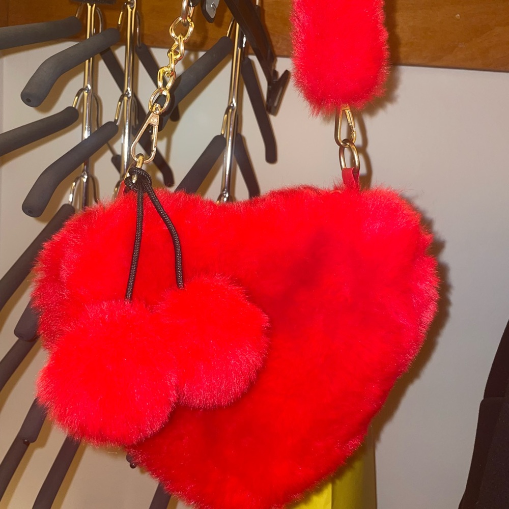 Fuzzy Hearts Purse